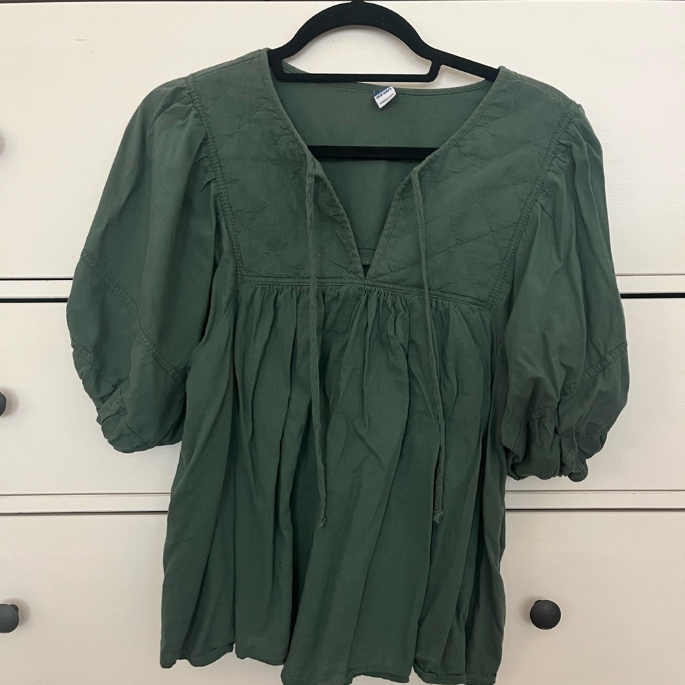 Old Navy Olive Green Peasant Blouse